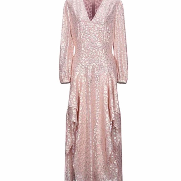 Stella McCartney Silk Metallic Print Dress Subtle Animal Print NWT 46 - Picture 4 of 4